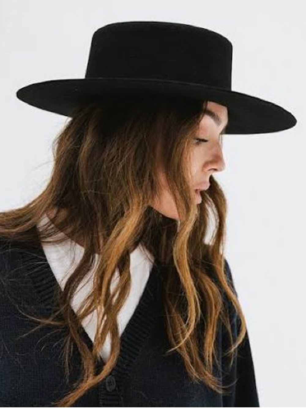 Gigi Pip Dahlia Wide Brim Wool Boaters Hat - Women's Size 54 (youth M/L)